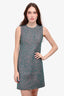 Prada Green/Pink Tweed Sleeveless Midi Dress Size 40