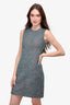 Prada Green/Pink Tweed Sleeveless Midi Dress Size 40