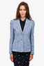 Judith & Charles Blue Cotton Tweed Single Breasted Blazer Size 10