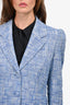 Judith & Charles Blue Cotton Tweed Single Breasted Blazer Size 10