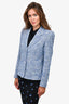 Judith & Charles Blue Cotton Tweed Single Breasted Blazer Size 10