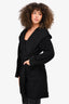 Max Mara Black Camel Hooded Belted Short Coat Size 8