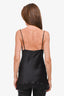 Max Mara Leisure Black Silk Sheer Detail Sleeveless Top Size M