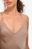 Max Mara Leisure Beige Silk Sheer Detail Sleeveless Top Size M