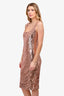 Max Mara Studio Rose Gold Sequin Sleeveless Midi Dress Size 8