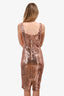 Max Mara Studio Rose Gold Sequin Sleeveless Midi Dress Size 8