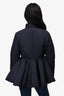 Moncler Navy Peplum Down Jacket Size 2