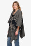 Chloe Black/White Wool/Cashmere Hooded Poncho Size XS