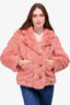 Burberry London Pink 'Teddy Bear' Hooded Coat Size 4