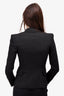 Balmain Black Textured Fabric Double Breasted Blazer Size 36