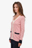 Pre-Loved Chanel™ Pink/White Cashmere Cardigan Size 40