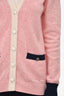 Pre-Loved Chanel™ Pink/White Cashmere Cardigan Size 40