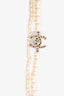 Pre-Loved Chanel™ 2014 Faux Pearl Double Wrap CC Necklace