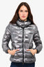 Moncler Silver Down Puff Jacket Size 2