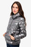 Moncler Silver Down Puff Jacket Size 2