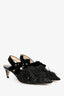 Christian Dior Black Sequin Velvet Slingback Heels Size 36.5