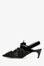 Christian Dior Black Sequin Velvet Slingback Heels Size 36.5