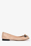 Pre-loved Chanel™ Beige Suede Camellia Flower Flats Size 36.5