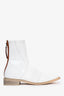 Fendi White Patent Square Toe Boots Size 37