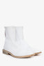 Fendi White Patent Square Toe Boots Size 37