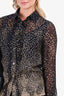 Max Mara Black/Beige Silk Polka Dot Blouse Size 8