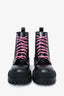 Balenciaga Black/Pink Leather 'Strike' Combat Boots Size 36