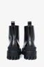 Balenciaga Black/Pink Leather 'Strike' Combat Boots Size 36