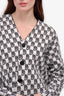 We11done Black/White Monogram Wool Blend Cardigan Size S