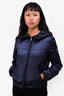 Prada Navy Nylon Quilted Hooded Jacket Size 38