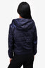 Prada Navy Nylon Quilted Hooded Jacket Size 38