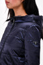 Prada Navy Nylon Quilted Hooded Jacket Size 38