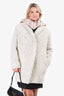 Kenzo White Teddy Wool Volume Coat Size 34