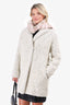 Kenzo White Teddy Wool Volume Coat Size 34