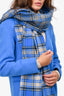 Acne Studios Blue Wool Cassiar Check Scarf