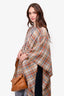 Acne Studios Beige Wool Cassiar Check Poncho