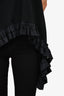 Alexander McQueen Black T-Shirt With Asymmetrical Ruffle Size 40