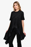 Alexander McQueen Black T-Shirt With Asymmetrical Ruffle Size 40