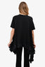 Alexander McQueen Black T-Shirt With Asymmetrical Ruffle Size 40