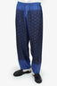 Versace Blue Silk Monogram 'Greca' Pajama Pants Size 8 Mens