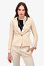 Balmain Cream Wool Blazer with Gold Buttons Size 38 (As Is)