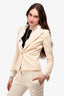 Balmain Cream Wool Blazer with Gold Buttons Size 38 (As Is)