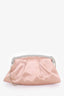 Valentino Pink Satin Crystal Embellished Frame Clutch