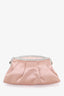 Valentino Pink Satin Crystal Embellished Frame Clutch