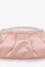 Valentino Pink Satin Crystal Embellished Frame Clutch