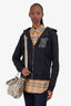 Burberry Black TB Monogram Zip-up Hoodie Size S