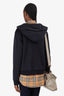 Burberry Black TB Monogram Zip-up Hoodie Size S