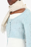 Miu Miu Blue Mohair-Knit Crystal Embroidered Cropped Cardigan Size 38