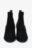 Louis Vuitton Black Suede Monogram Tab Heeled Boots Size 38.5