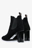 Louis Vuitton Black Suede Monogram Tab Heeled Boots Size 38.5