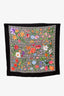 Gucci Black Floral Silk Square Scarf 90